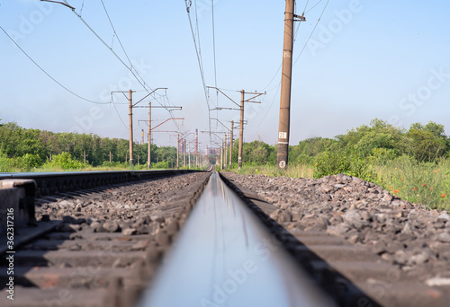 The railway line running to the plant.