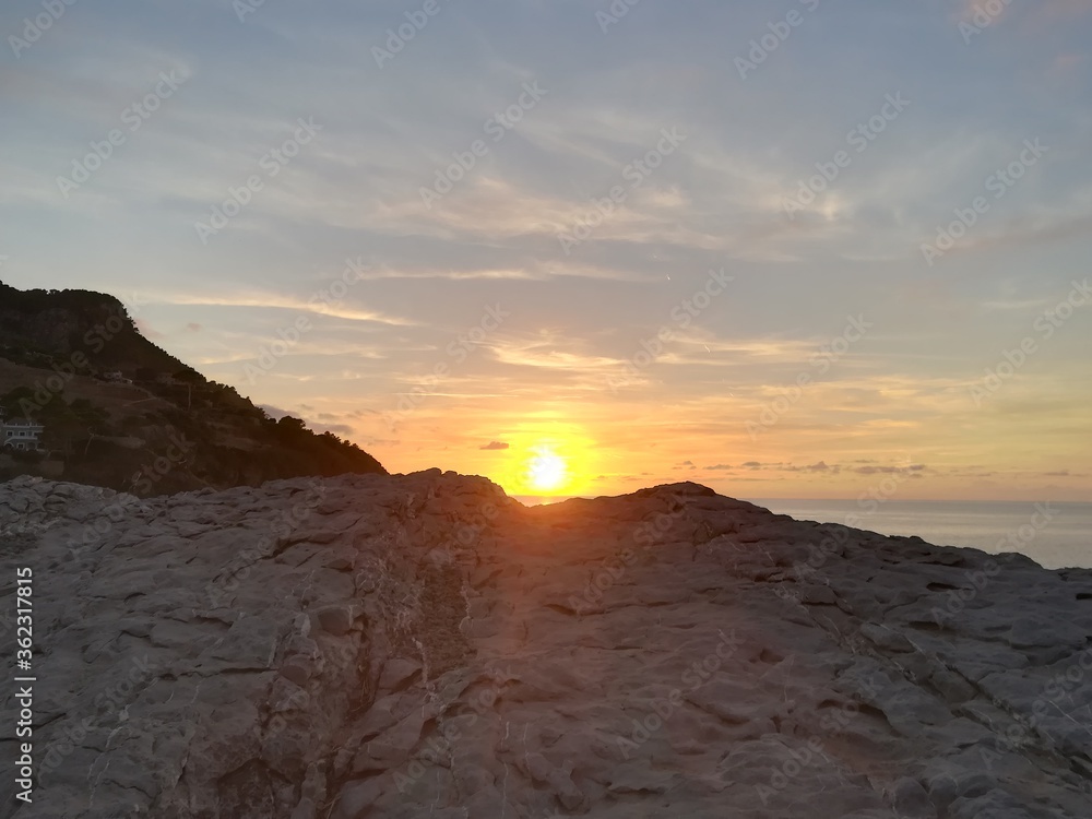 Sunset view from cliff