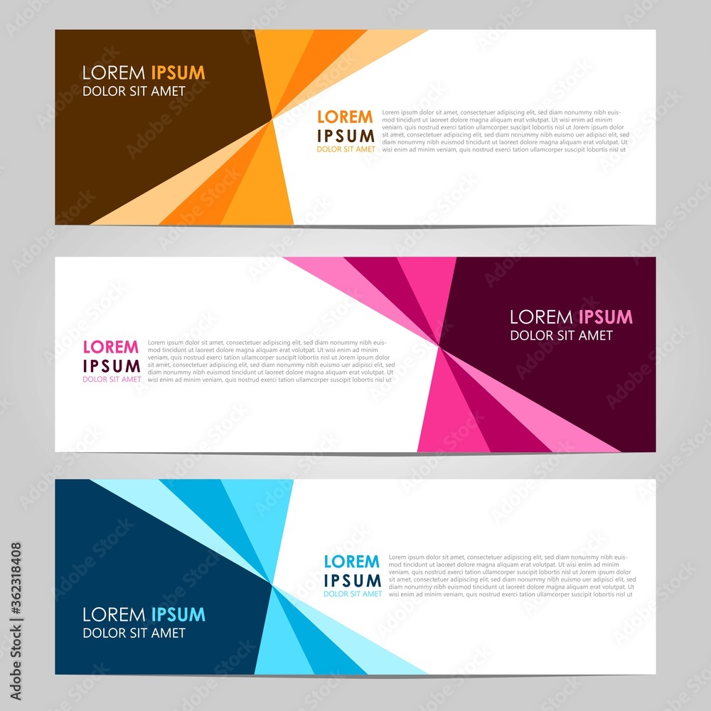 Fototapeta premium Business Vector abstract banner design template. Collection of web banner template. Abstract geometric web design banner template. can used for header, footer, layout, letterhed, landing page