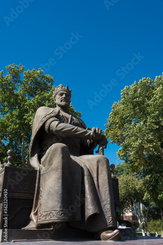 Statue of Amir Timur in Samarkand  Uzbekistan. Amir Timur  1370 - 1405  is founder of the Timurid Empire.