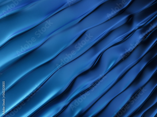 Trendy blue shiny metallic background with waves. Navy blue abstract metallic background template for business  presentation  packaging and website.