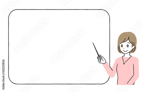 説明をする女性