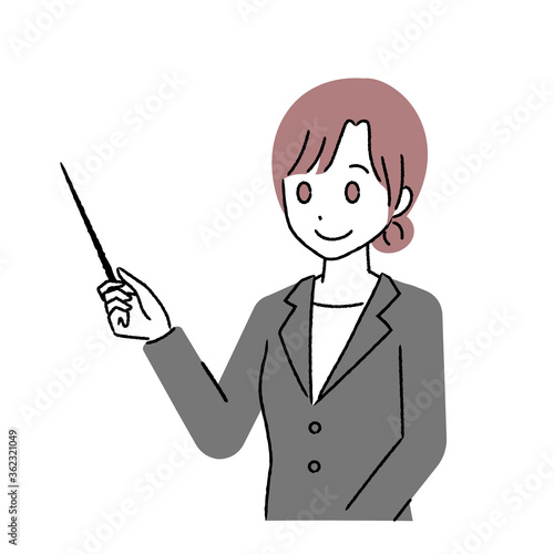 説明をする女性