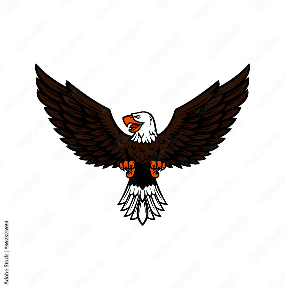 Fototapeta premium American eagle modern style illustration