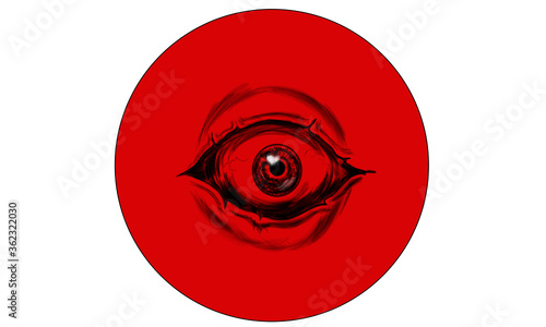 red eye with heart