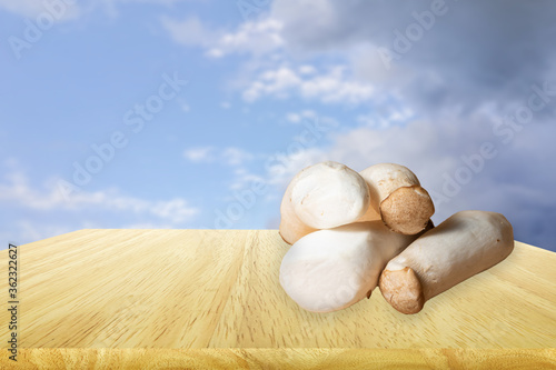 Mushrooms placed on the table