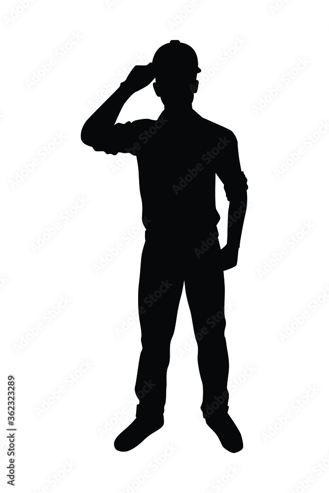 Male engineer silhouette vector Male engineer silhouette vector