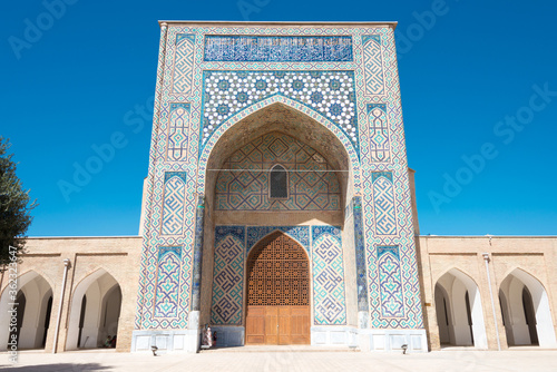 Kok-Gumbaz Mosque at Dorut Tilavat Complex in Shakhrisabz, Uzbekistan. It is part of the Historic Centre of Shakhrisyabz World Heritage Site. photo