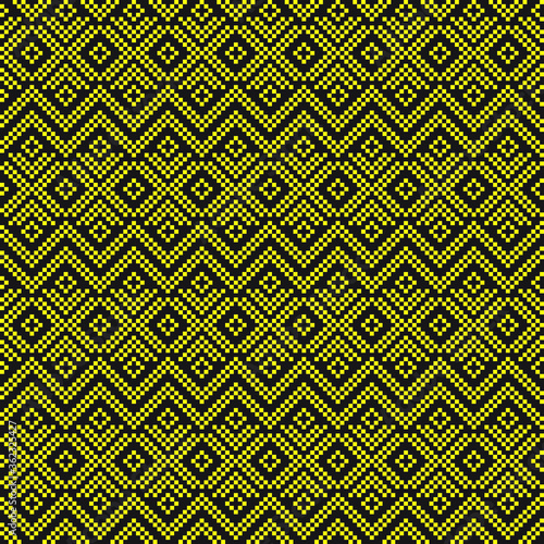 Yellow Christmas fair isle pattern background for fashion textiles, knitwear and graphics
