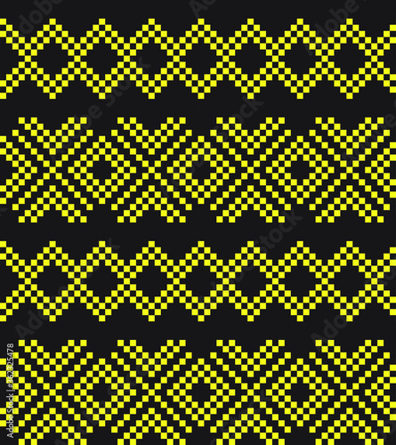 Yellow Christmas fair isle pattern background for fashion textiles, knitwear and graphics