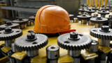 Worker's helmet for head protection, safety measures, protection of life at work, and hard hat