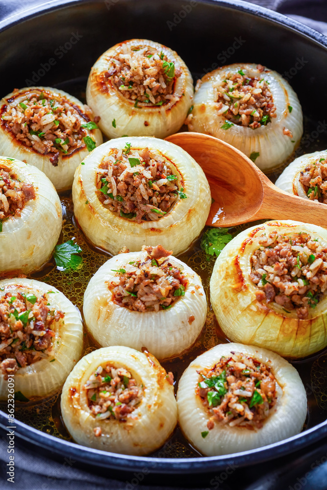 onions stuffed with minced meat and rice onions stuffed with minced meat and rice