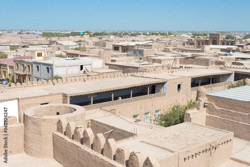Ancient city of Itchan Kala in Khiva, Uzbekistan. Itchan Kala is Unesco World Heritage Site.