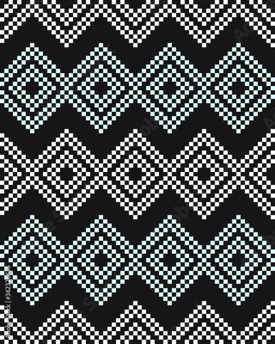 Sky Blue Christmas fair isle pattern background for fashion textiles, knitwear and graphics