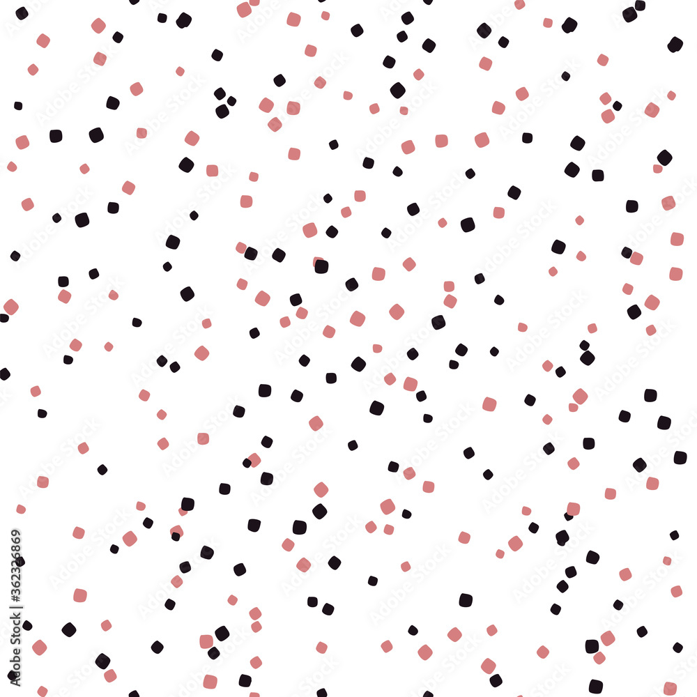 Confetti seamless pattern in pink and black. Vector template for design, packaging, scrapbooking Confetti seamless pattern in pink and black. Vector template for design, packaging, scrapbooking
