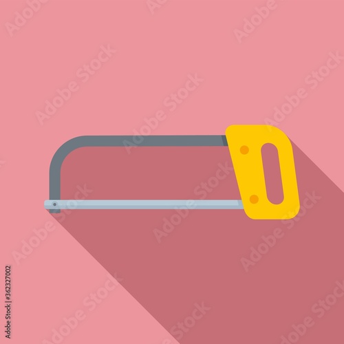 Hand metal saw icon. Flat illustration of hand metal saw vector icon for web design