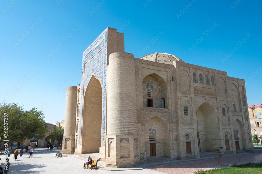 Nadir Divanbegi Khanaka in Bukhara, Uzbekistan. It is part of the Historic Centre of Bukhara World Heritage Site.
