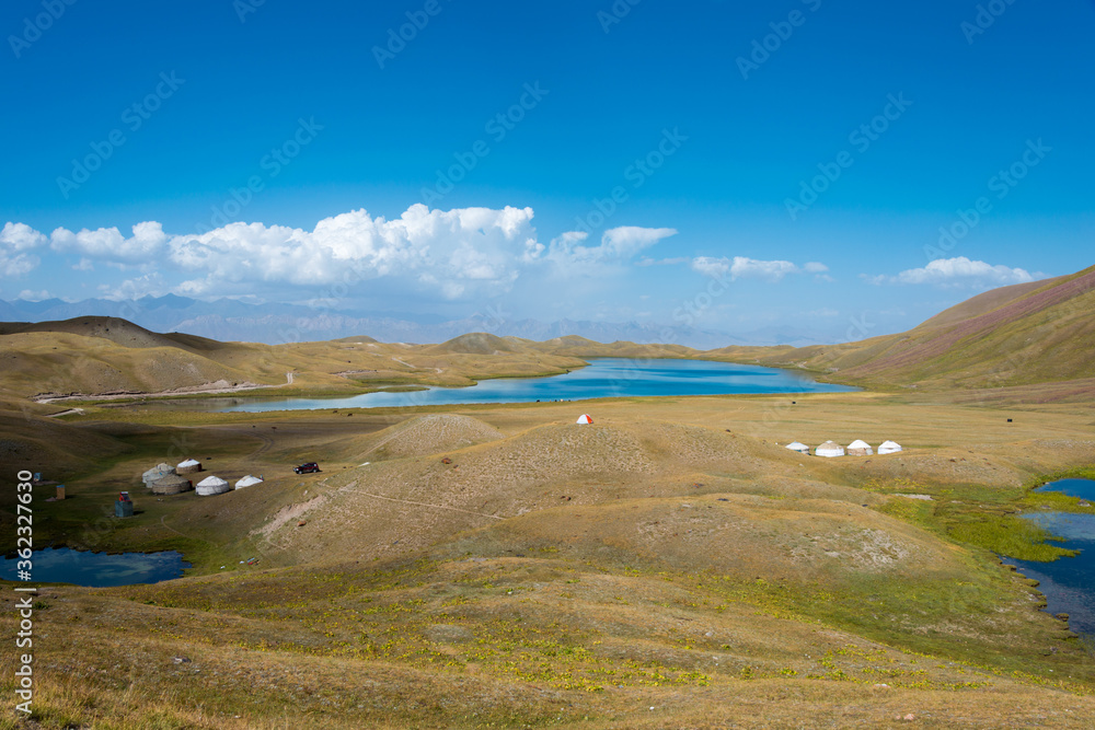 Alay Valley in Osh, Kyrgyzstan. Pamir mountains in Kyrgyzstan.