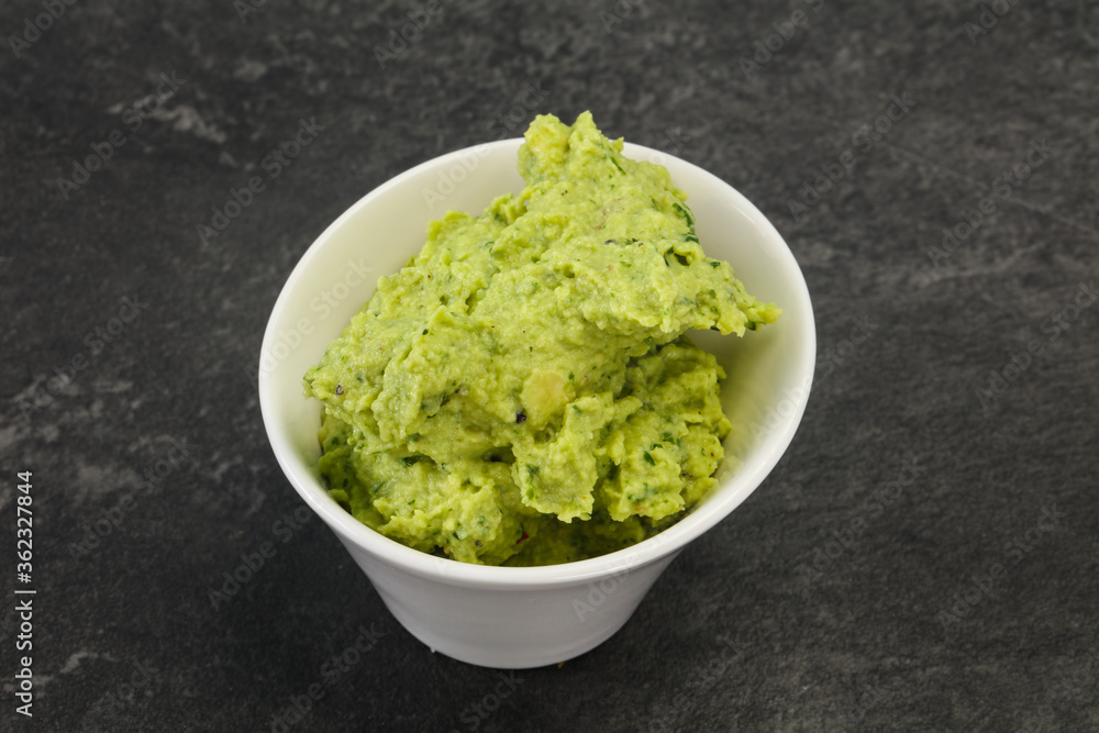 Avocado guacamole sauce with chili pepper Avocado guacamole sauce with chili pepper