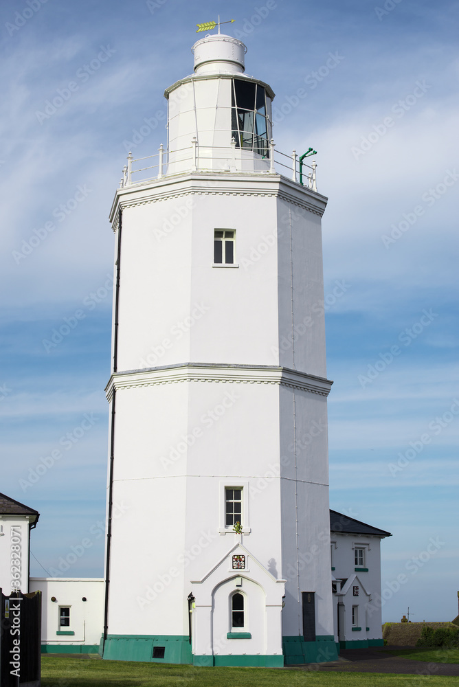 North Foreland Lighthouse in Broadstairs, Kent, UK.