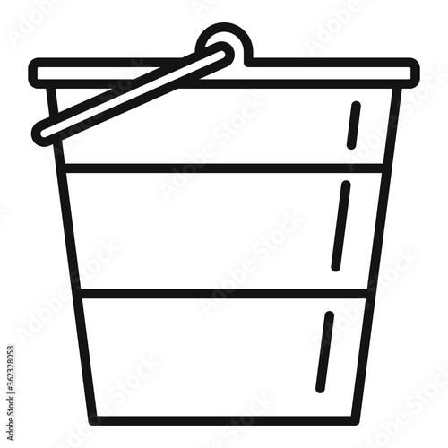 Reconstruction metal bucket icon. Outline reconstruction metal bucket vector icon for web design isolated on white background