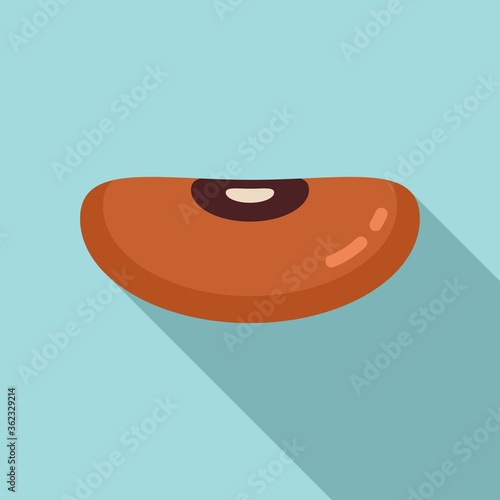 Garden kidney bean icon. Flat illustration of garden kidney bean vector icon for web design