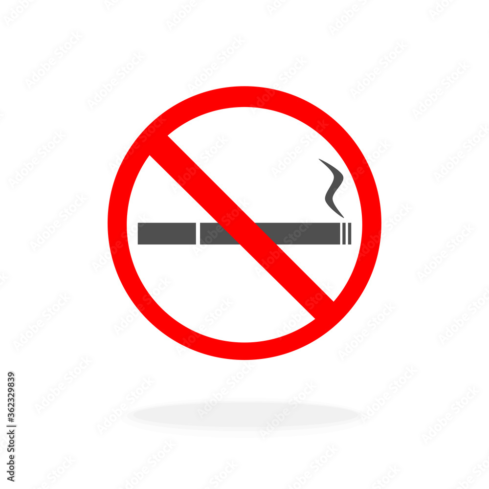No Smoking Sign - Black Silhouette Vector Illustration Symbol No Smoking Sign - Black Silhouette Vector Illustration Symbol