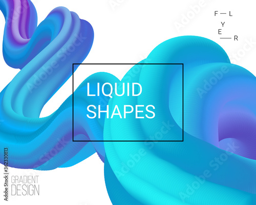 Dynamic shapes composition. 3d Liquid shapes. Trendy geometric gradient design for poster, flyer, invitation, landing page, card or brochure. Vector eps 10 illustration. 