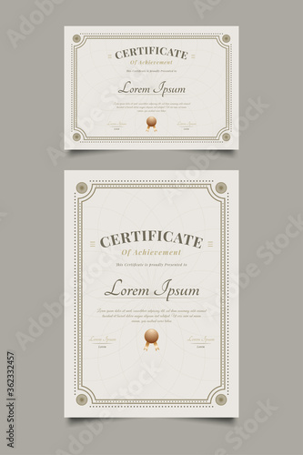 Certificate Template with Ornamental Frame and Vintage Style