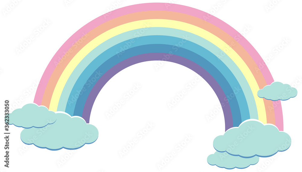 Rainbow in pastel color with some cloud template Rainbow in pastel color with some cloud template
