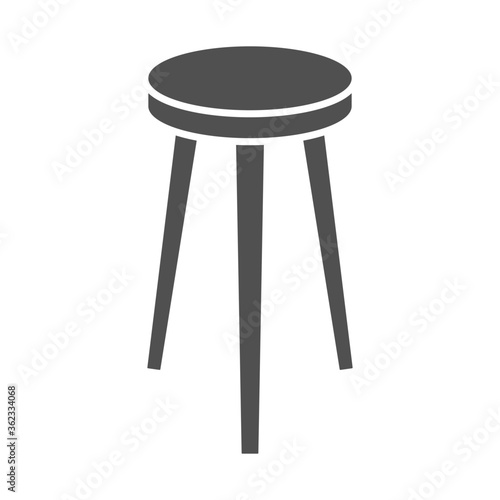 Bar Stool icon in flat style.Vector illustration.
