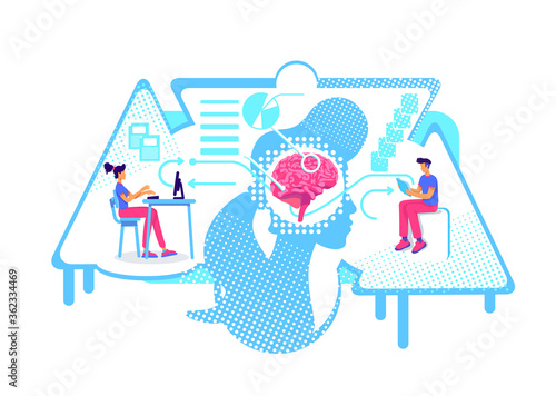 Analysis and systematization of information flat concept vector illustration