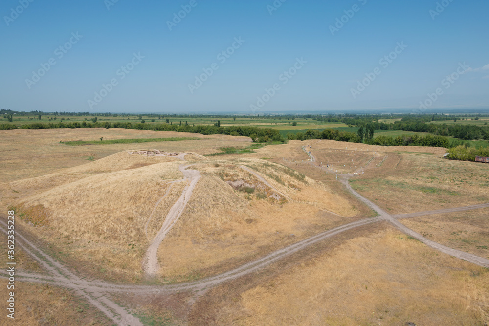 Ruins of Balasagun in Tokmok, Kyrgyzstan. Balasagun is part of the