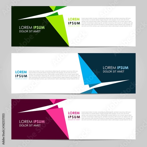 Business Vector abstract banner design template. Collection of web banner template. Abstract geometric web design banner template. can used for header, footer, layout, letterhed, landing page