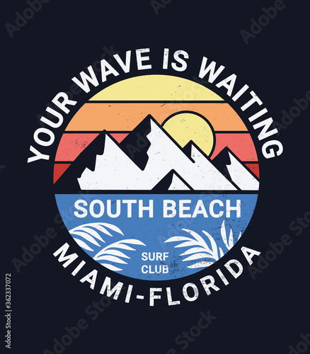 Canvas Print Vector surfing badge