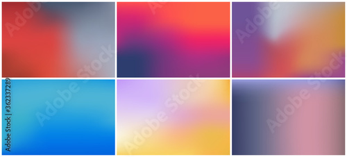 Bright color background with mesh gradient texture for minimal dynamic cover design. Blue, pink, red, yellow. Vector illustration for your graphic design, banner, summer or aqua poster