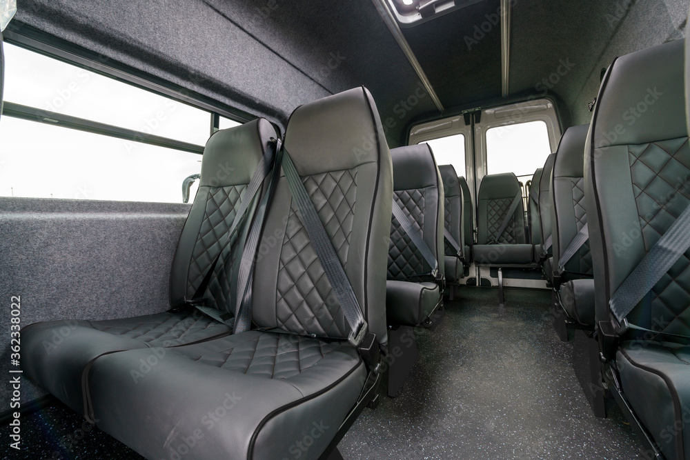 Interior of a passenger van