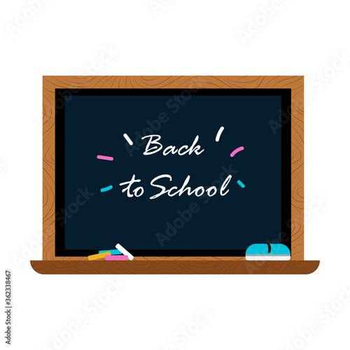School board, vector illustration isolated on white background. A piece of chalk. Bast. Back to school.
flat drawing style.