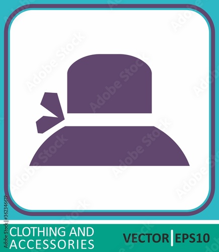 Women's hat, Vector Icon. Simple vector illustration for graphic and web design.
