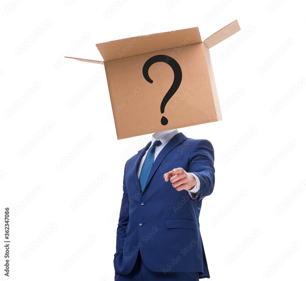 Businessman asking questions in business concept Businessman asking questions in business concept