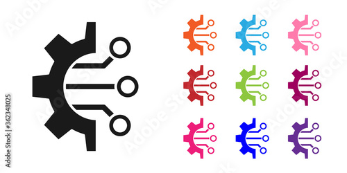 Black Algorithm icon isolated on white background. Algorithm symbol design from Artificial Intelligence collection. Set icons colorful. Vector Illustration.