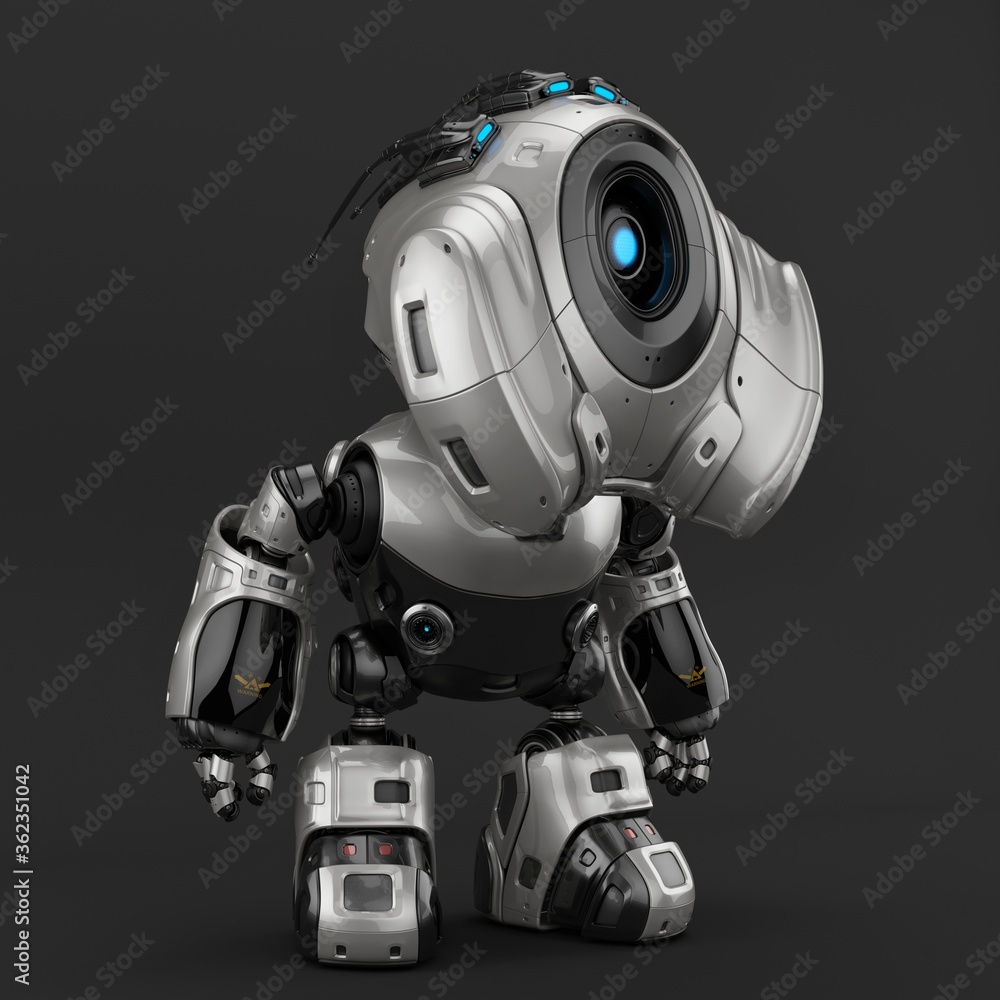 Alien robot with huge hood head, 3d rendering
Alien robot with huge hood head, 3d rendering