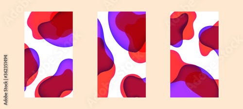 Set of Jelly Fluid Lava Lamp Dynamic Wallpaper for Devices. Trendy Design Graphics Used for Background Screen.