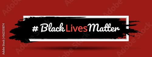 Black lives matter   poster, banner slogan hashtag isolated in frame with ink background. EPS10	 BIPOC   illustration blm for web page  photo