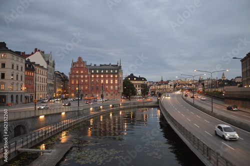 Canvas Print view of the city of stockholm