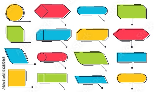 Callouts titles. Vector box digital callout, info content board, bar banner layout for text, graph textbox illustration