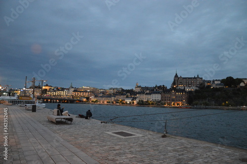 Photography old town stockholm sunset water