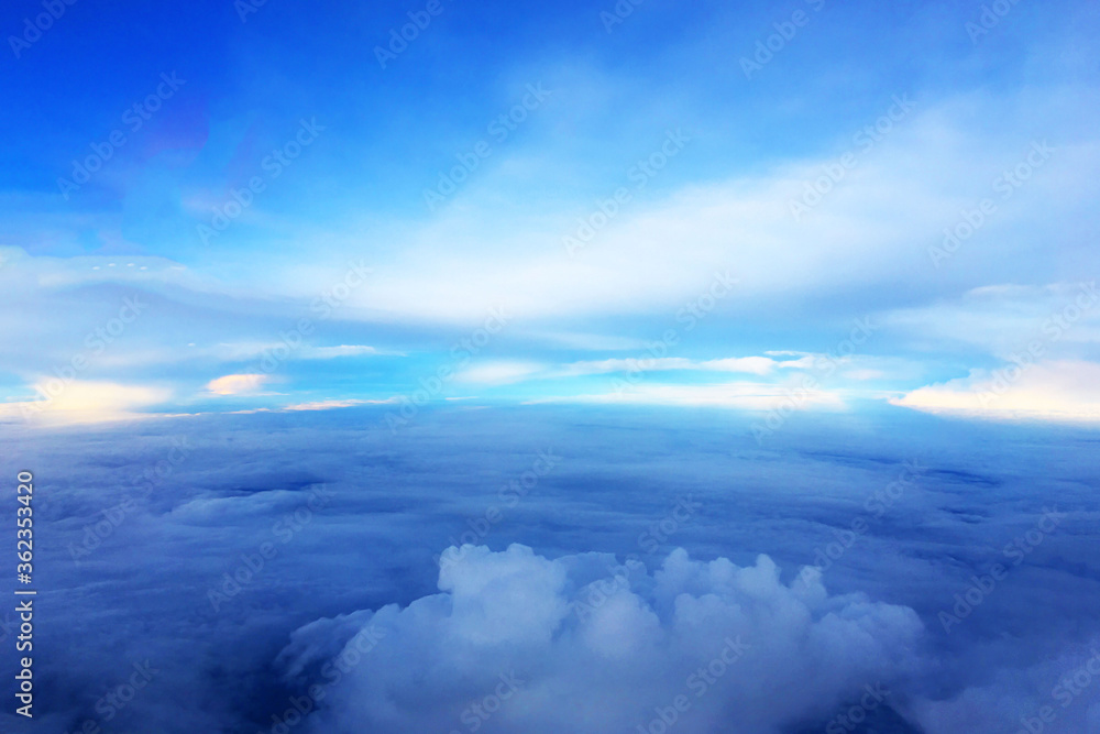landscape view of sky above cloud when look from window of plane