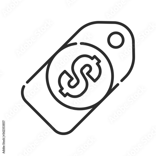 Price or trade black line icon. Pictogram for web page, mobile app, promo. UI UX GUI design element. Editable stroke