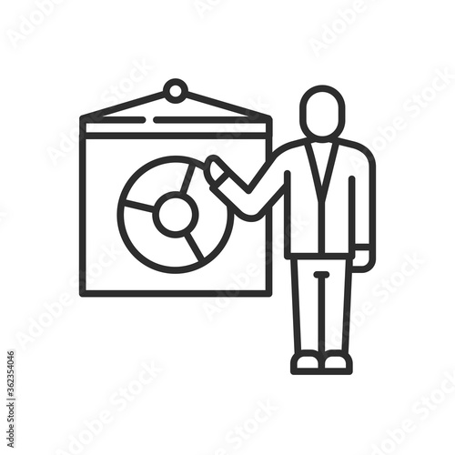 Financial strategy black line icon. Financial short and long-term goals. Pictogram for web page, mobile app, promo. UI UX GUI design element. Editable stroke